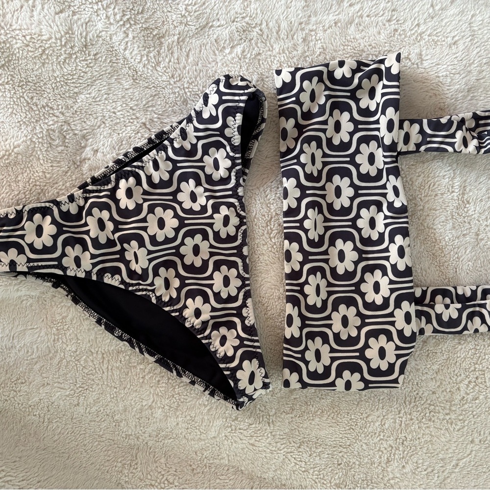 ELE Swims Black and White Floral Bikini